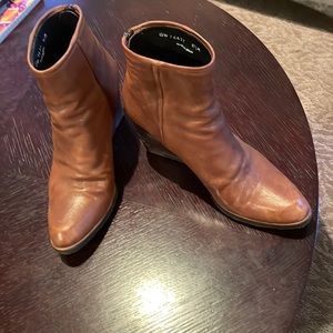 Stuart Weitzman wedged leather booties